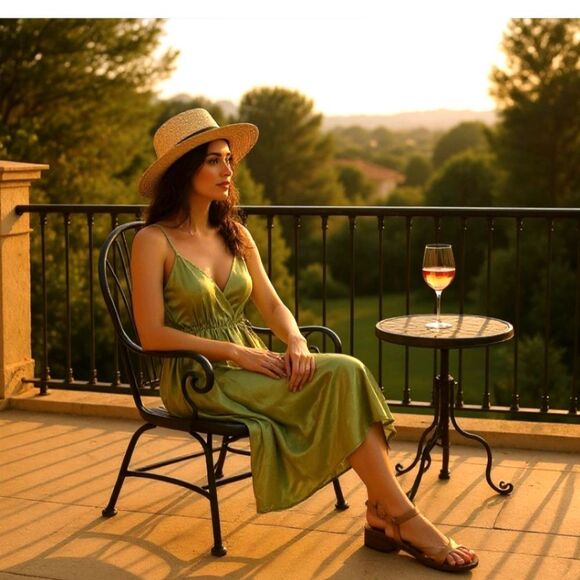 Elegant Chartreuse Midi Coktail Dress Plus Size - Picture 1 of 5